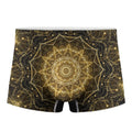 Gold Kaleidoscope Print Men's Boxer Briefs
