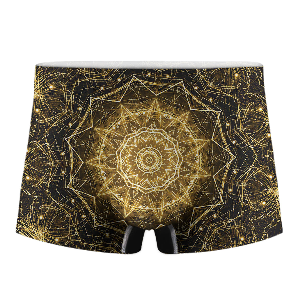 Gold Kaleidoscope Print Men's Boxer Briefs
