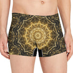 Gold Kaleidoscope Print Men's Boxer Briefs