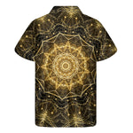 Gold Kaleidoscope Print Men's Short Sleeve Shirt