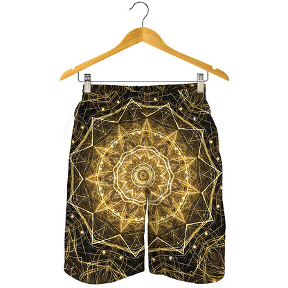 Gold Kaleidoscope Print Men's Shorts
