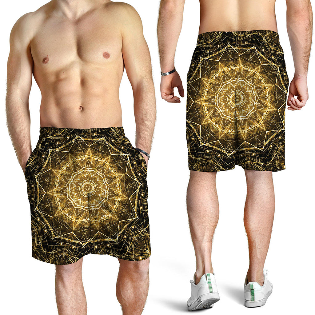 Gold Kaleidoscope Print Men's Shorts