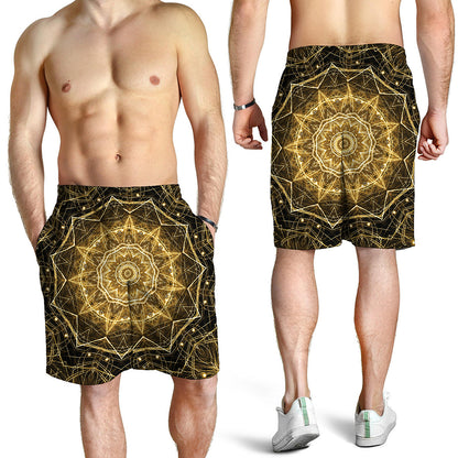 Gold Kaleidoscope Print Men's Shorts