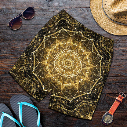 Gold Kaleidoscope Print Men's Shorts