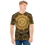 Gold Kaleidoscope Print Men's T-Shirt