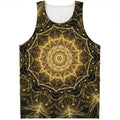 Gold Kaleidoscope Print Men's Tank Top