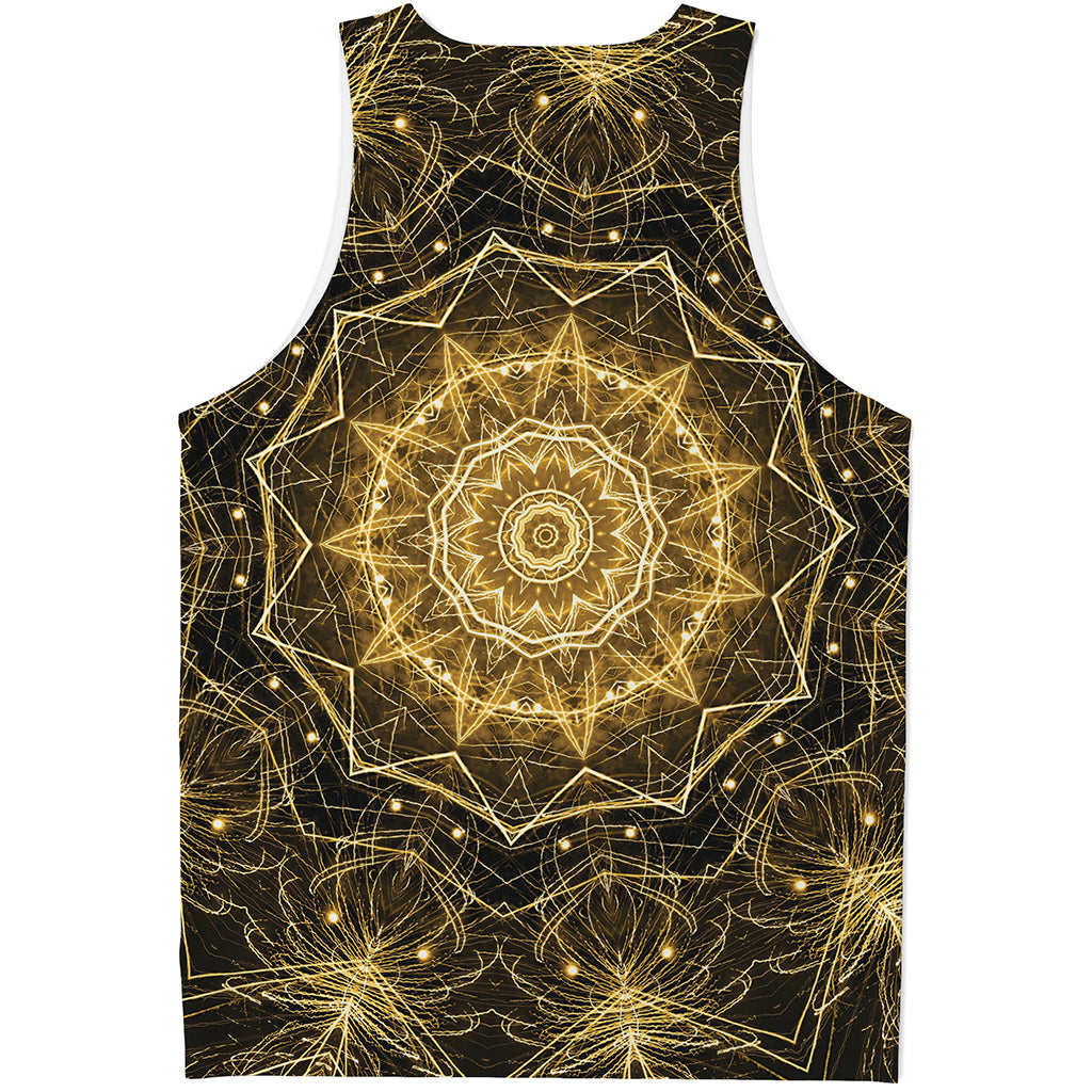 Gold Kaleidoscope Print Men's Tank Top