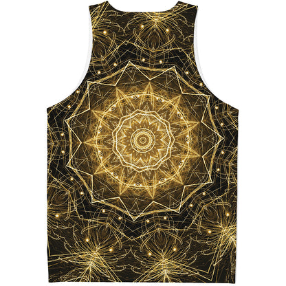 Gold Kaleidoscope Print Men's Tank Top