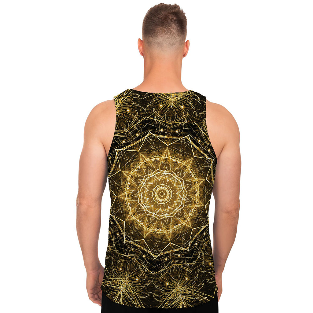 Gold Kaleidoscope Print Men's Tank Top