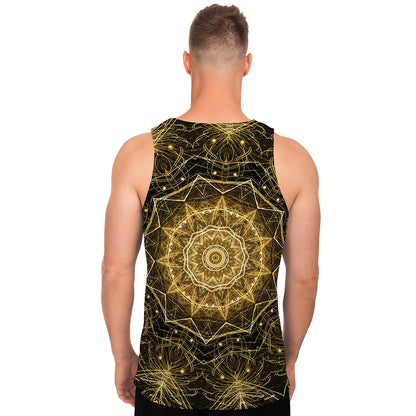 Gold Kaleidoscope Print Men's Tank Top