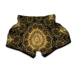 Gold Kaleidoscope Print Muay Thai Boxing Shorts