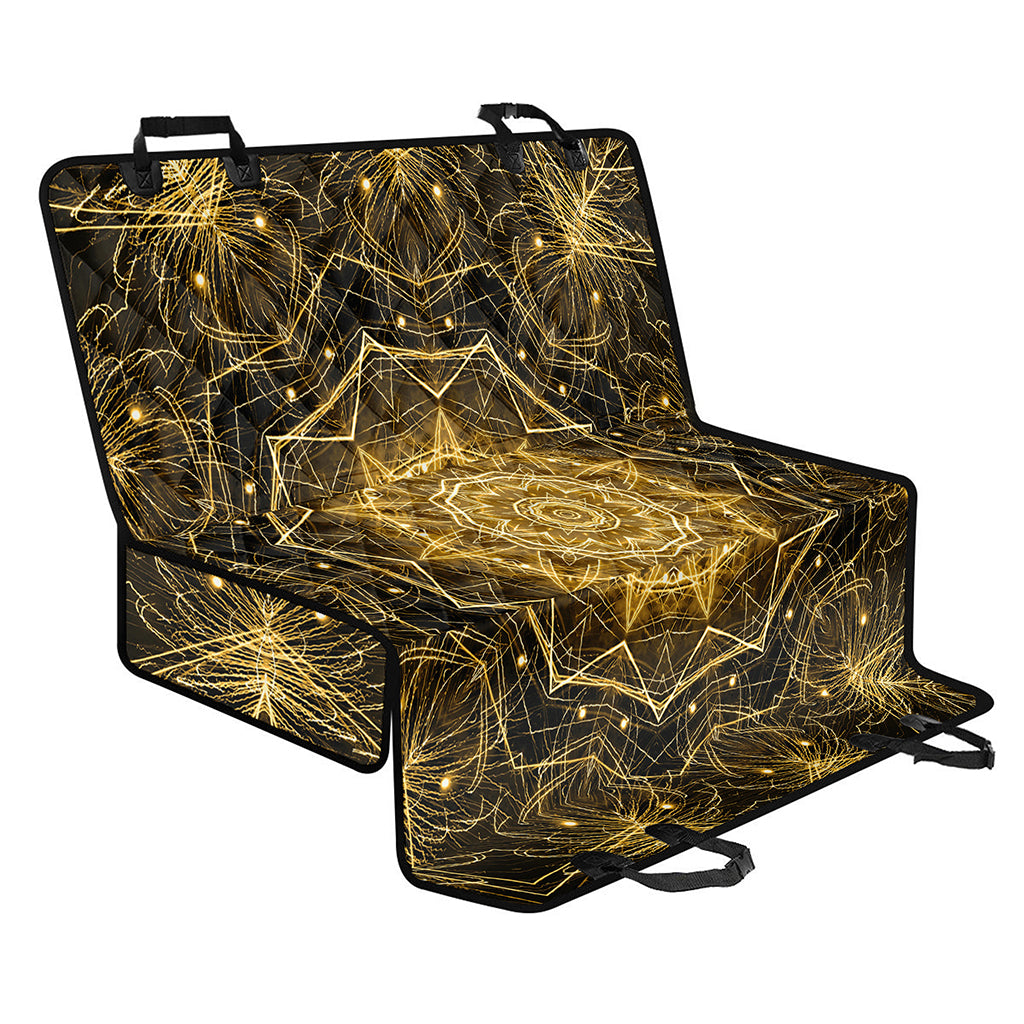 Gold Kaleidoscope Print Pet Car Back Seat Cover