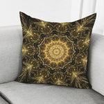 Gold Kaleidoscope Print Pillow Cover