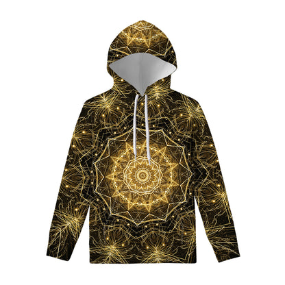 Gold Kaleidoscope Print Pullover Hoodie