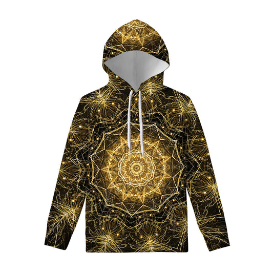 Gold Kaleidoscope Print Pullover Hoodie