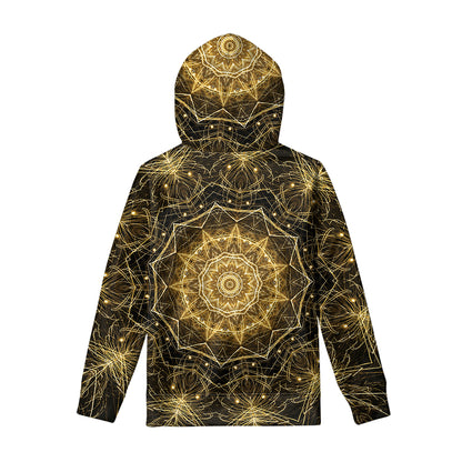 Gold Kaleidoscope Print Pullover Hoodie