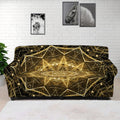 Gold Kaleidoscope Print Sofa Cover
