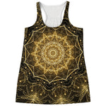 Gold Kaleidoscope Print Women's Racerback Tank Top
