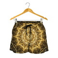 Gold Kaleidoscope Print Women's Shorts