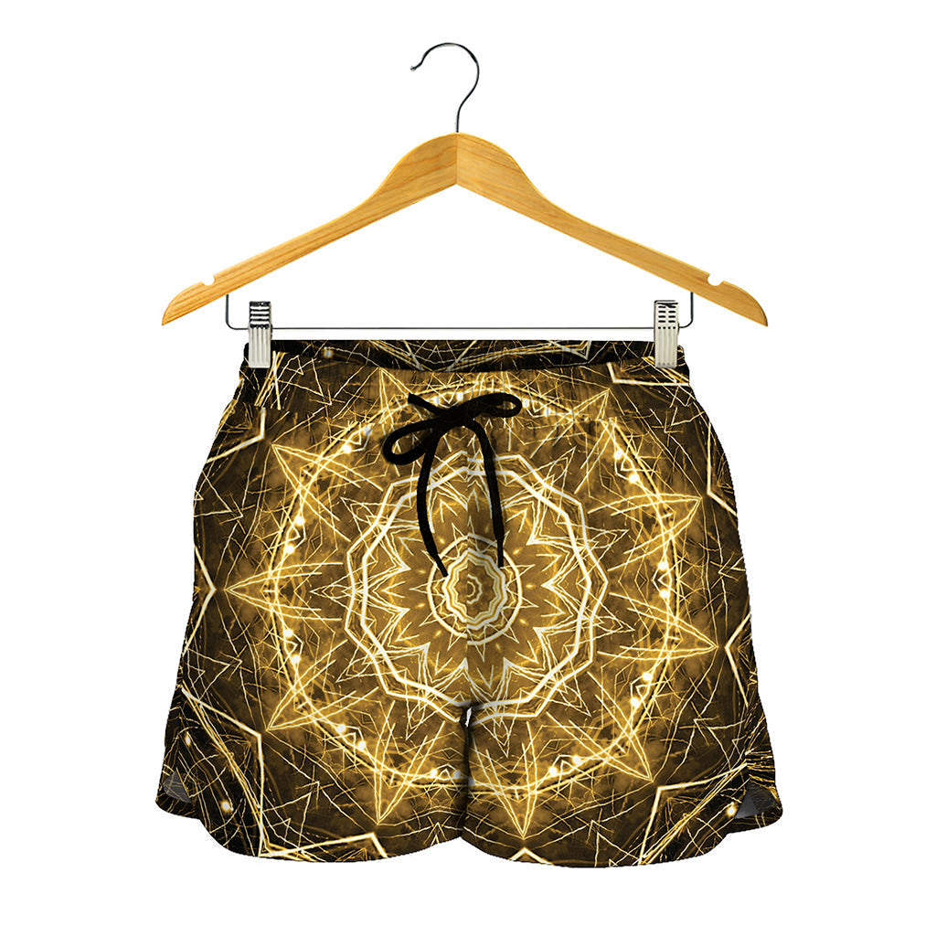 Gold Kaleidoscope Print Women's Shorts
