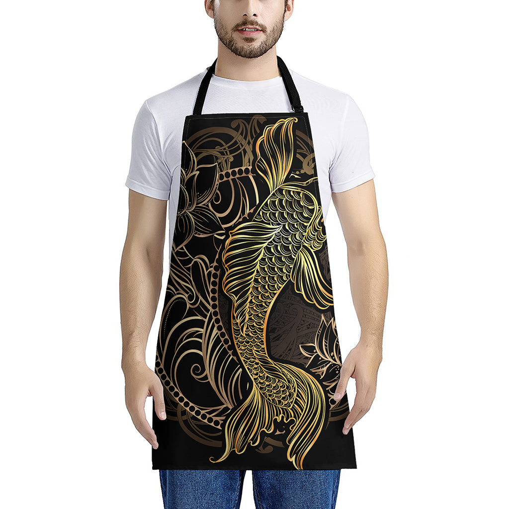 Gold Koi Carp Fish Print Apron