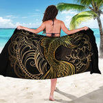 Gold Koi Carp Fish Print Beach Sarong Wrap