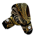 Gold Koi Carp Fish Print Boxing Gloves