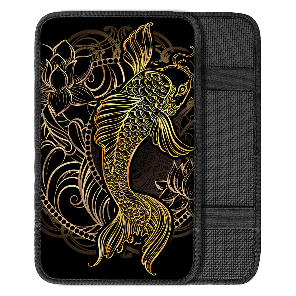 Gold Koi Carp Fish Print Car Center Console Cover