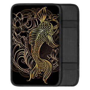 Gold Koi Carp Fish Print Car Center Console Cover