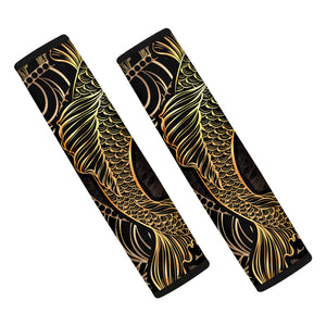 Gold Koi Carp Fish Print Car Seat Belt Covers