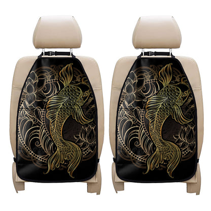 Gold Koi Carp Fish Print Car Seat Organizers