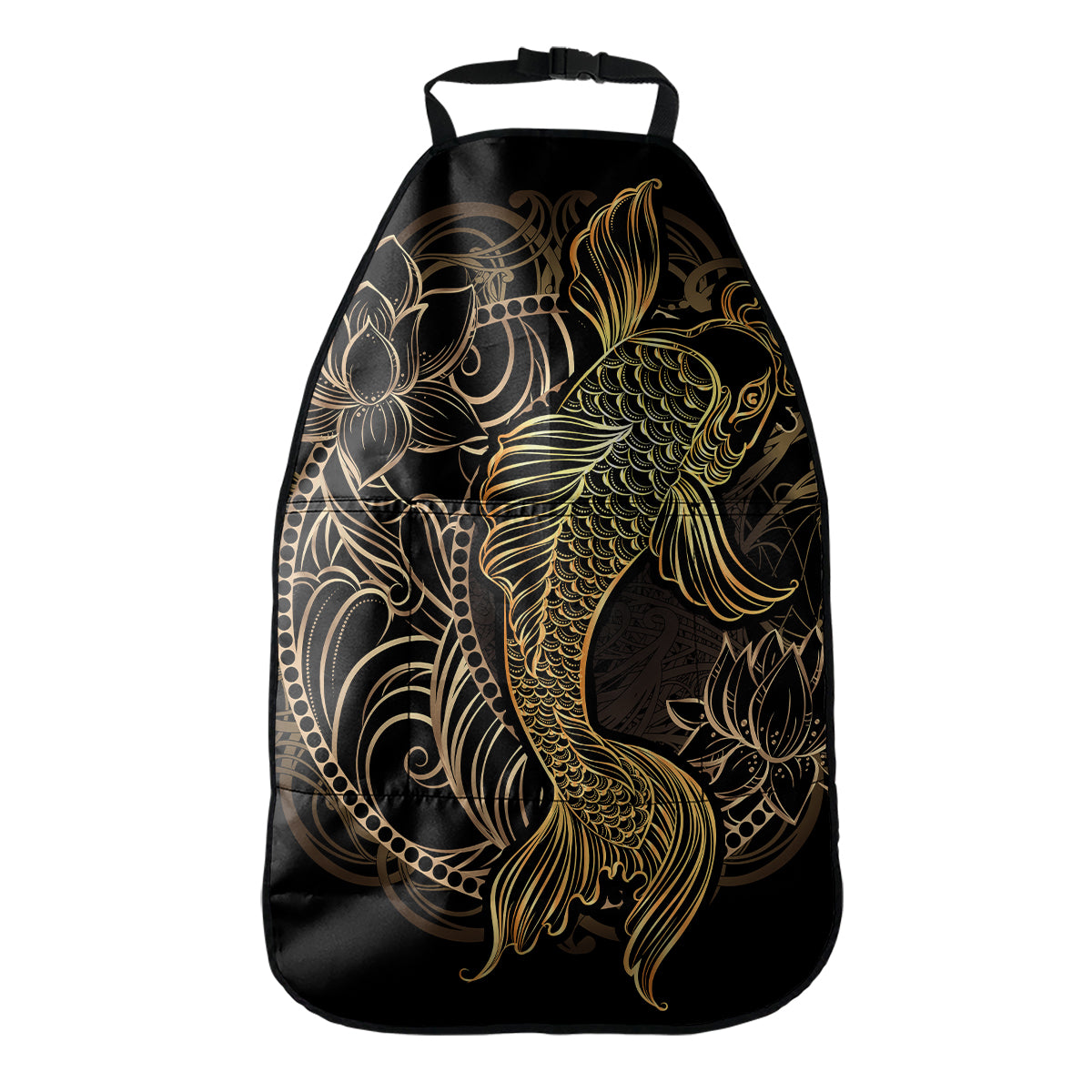 Gold Koi Carp Fish Print Car Seat Organizers