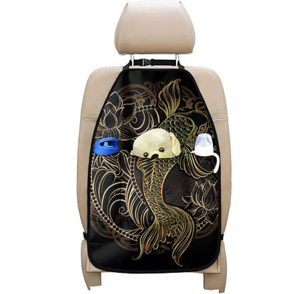 Gold Koi Carp Fish Print Car Seat Organizers