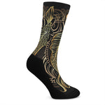 Gold Koi Carp Fish Print Crew Socks