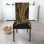 Gold Koi Carp Fish Print Dining Chair Slipcover