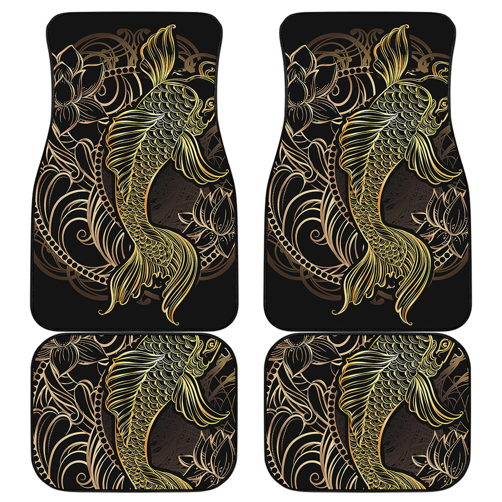 Gold Koi Carp Fish Print Front and Back Car Floor Mats