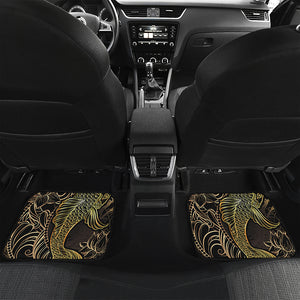 Gold Koi Carp Fish Print Front and Back Car Floor Mats