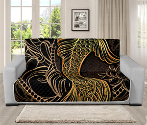 Gold Koi Carp Fish Print Futon Protector