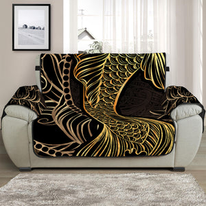 Gold Koi Carp Fish Print Half Sofa Protector