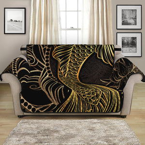 Gold Koi Carp Fish Print Loveseat Protector