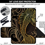 Gold Koi Carp Fish Print Loveseat Protector