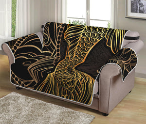 Gold Koi Carp Fish Print Loveseat Protector