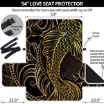 Gold Koi Carp Fish Print Loveseat Protector