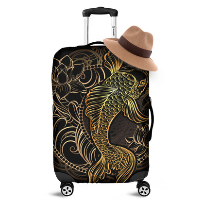 Gold Koi Carp Fish Print Luggage Cover