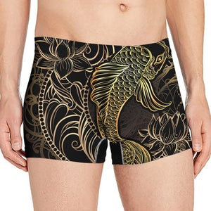 Gold Koi Carp Fish Print Men's Boxer Briefs