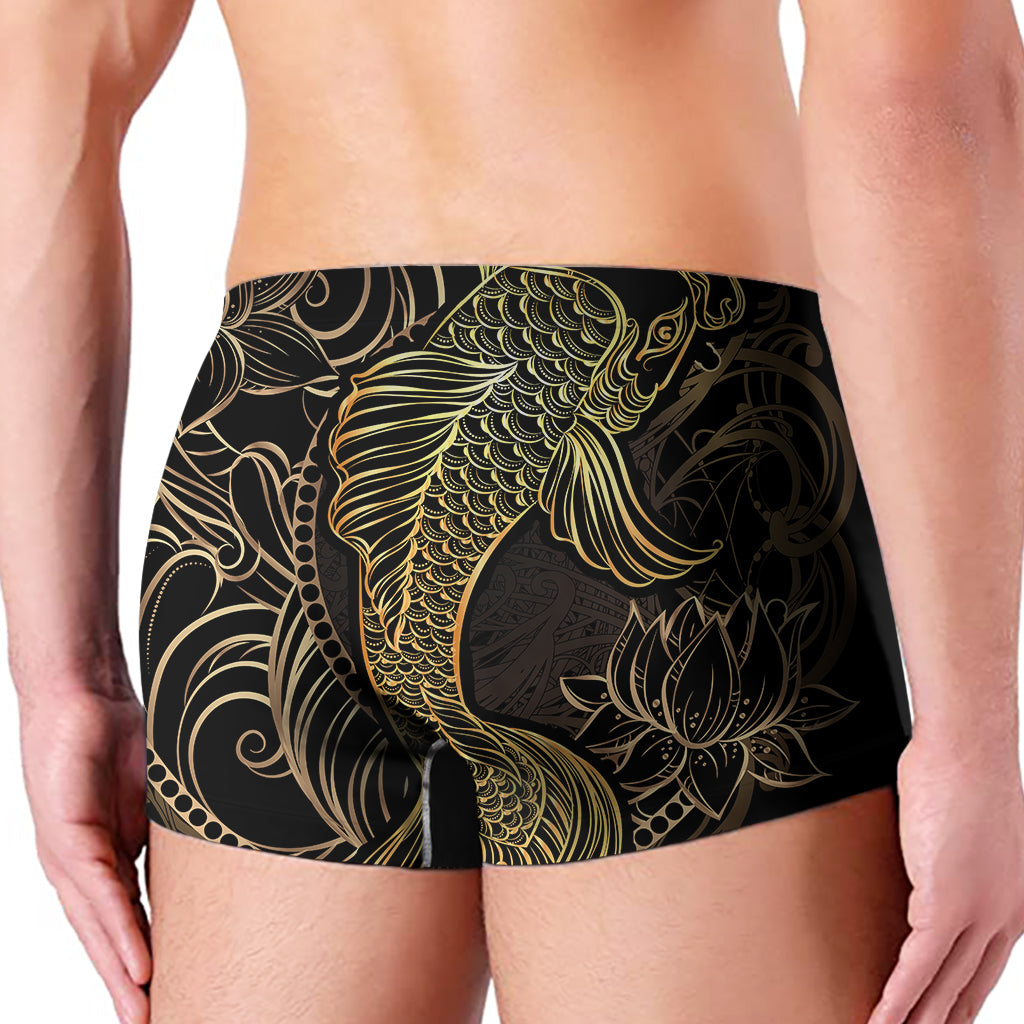 Gold Koi Carp Fish Print Men's Boxer Briefs