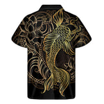 Gold Koi Carp Fish Print Men's Short Sleeve Shirt