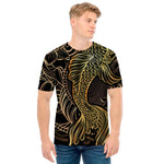 Gold Koi Carp Fish Print Men's T-Shirt