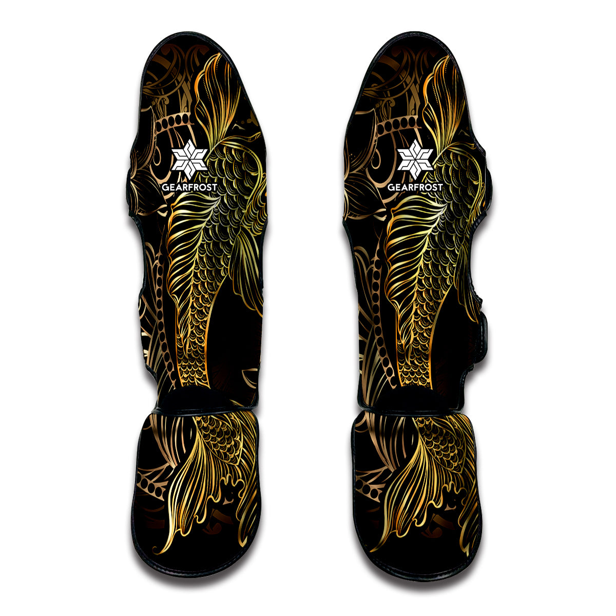 Gold Koi Carp Fish Print Muay Thai Shin Guard