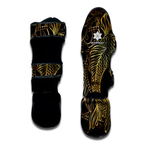 Gold Koi Carp Fish Print Muay Thai Shin Guard